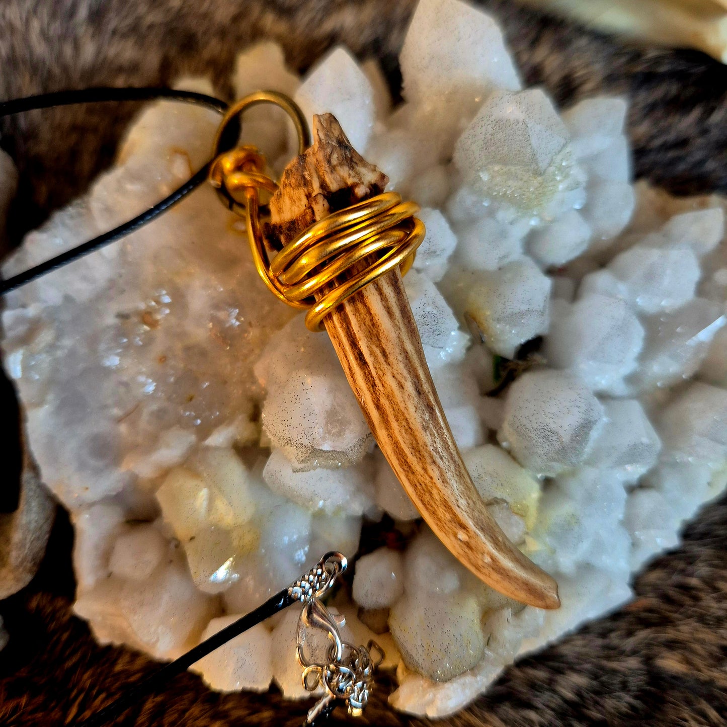 Muntjac Deer Antler Pendant