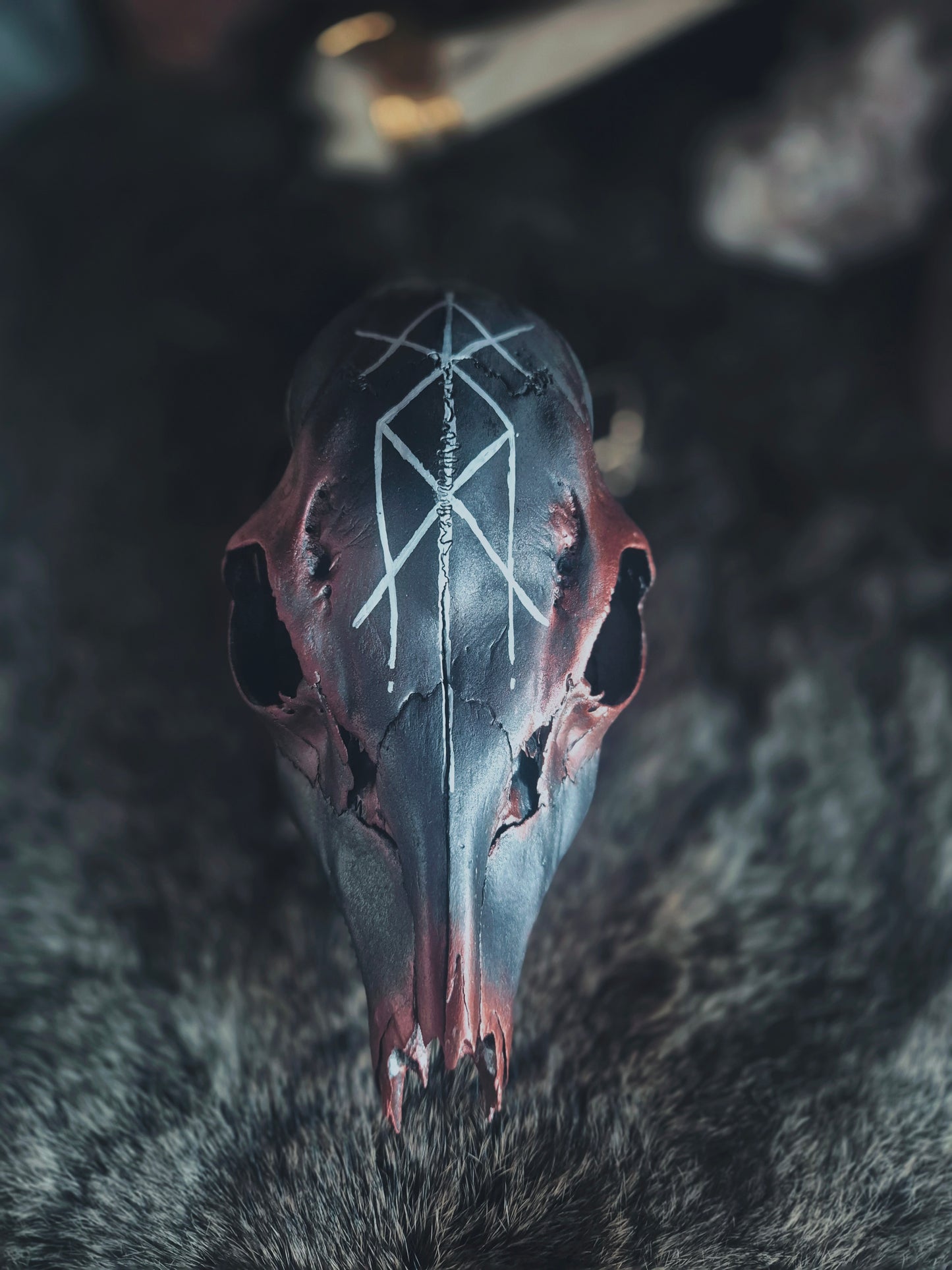 Runic Painted Deer Skull