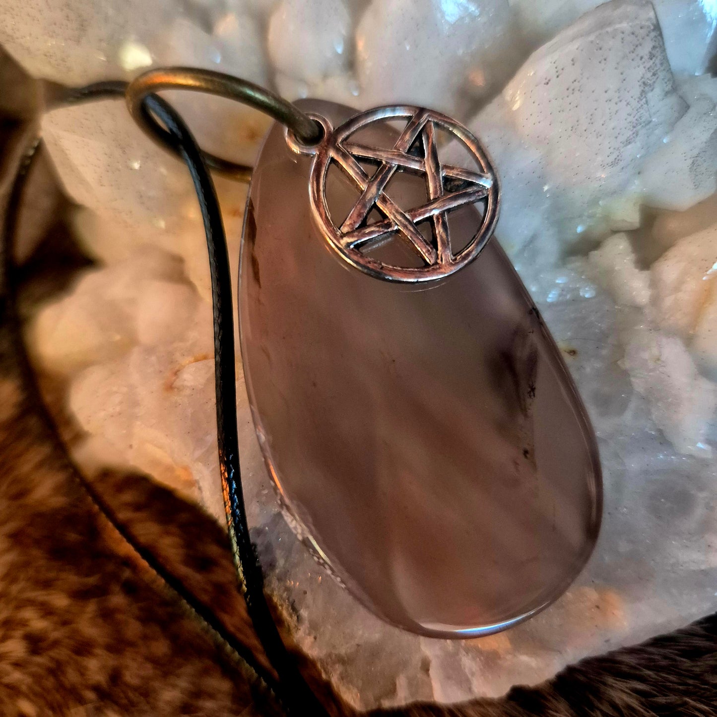 Agate and Pentagram Pendant