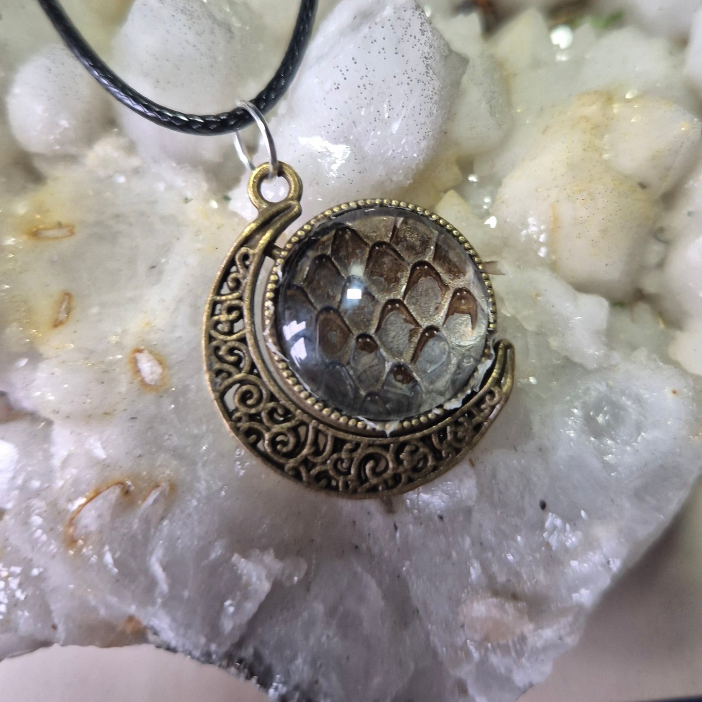 Snake Skin Moon Pendant