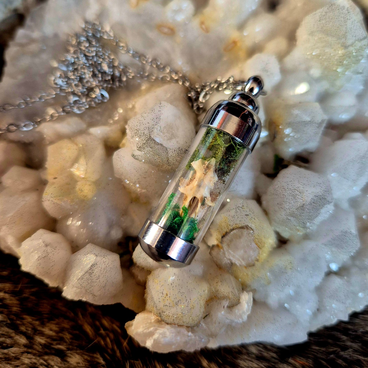 Skull and Moss Pendant