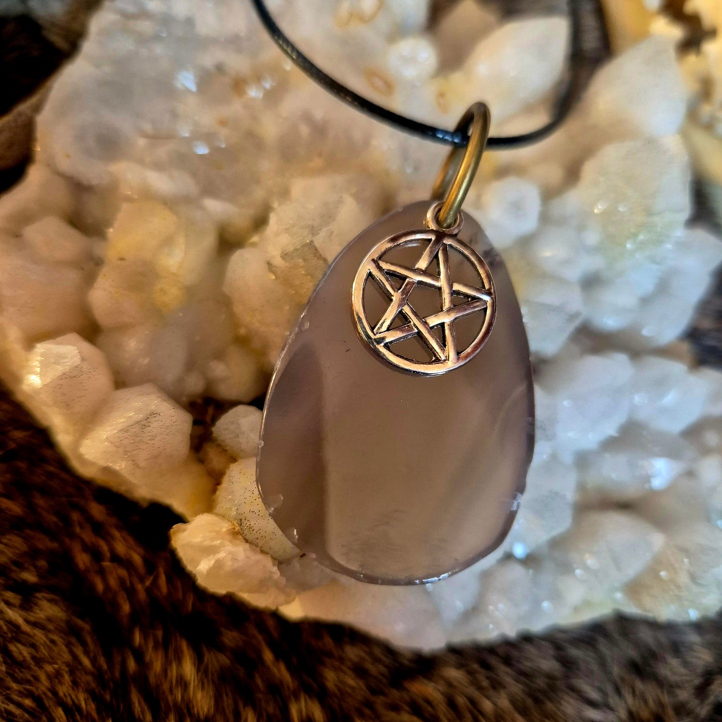 Agate and Pentagram Pendant