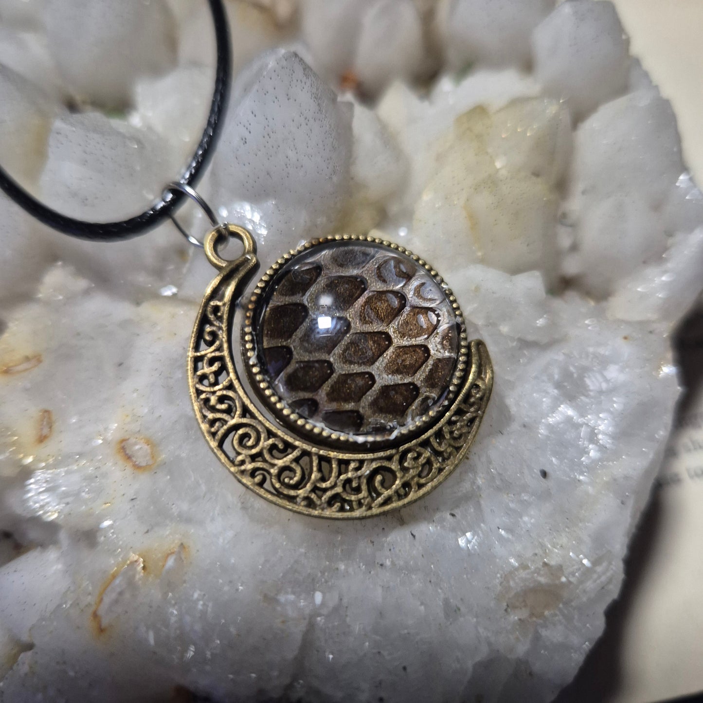 Snake Skin Moon Pendant