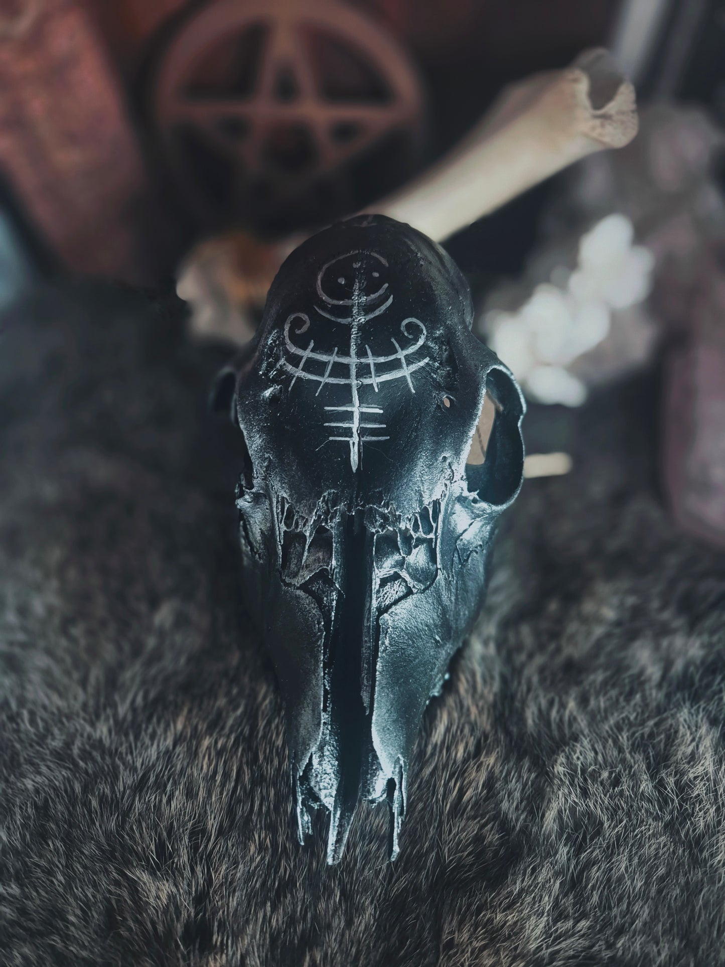 Runic Painted Deer Skull