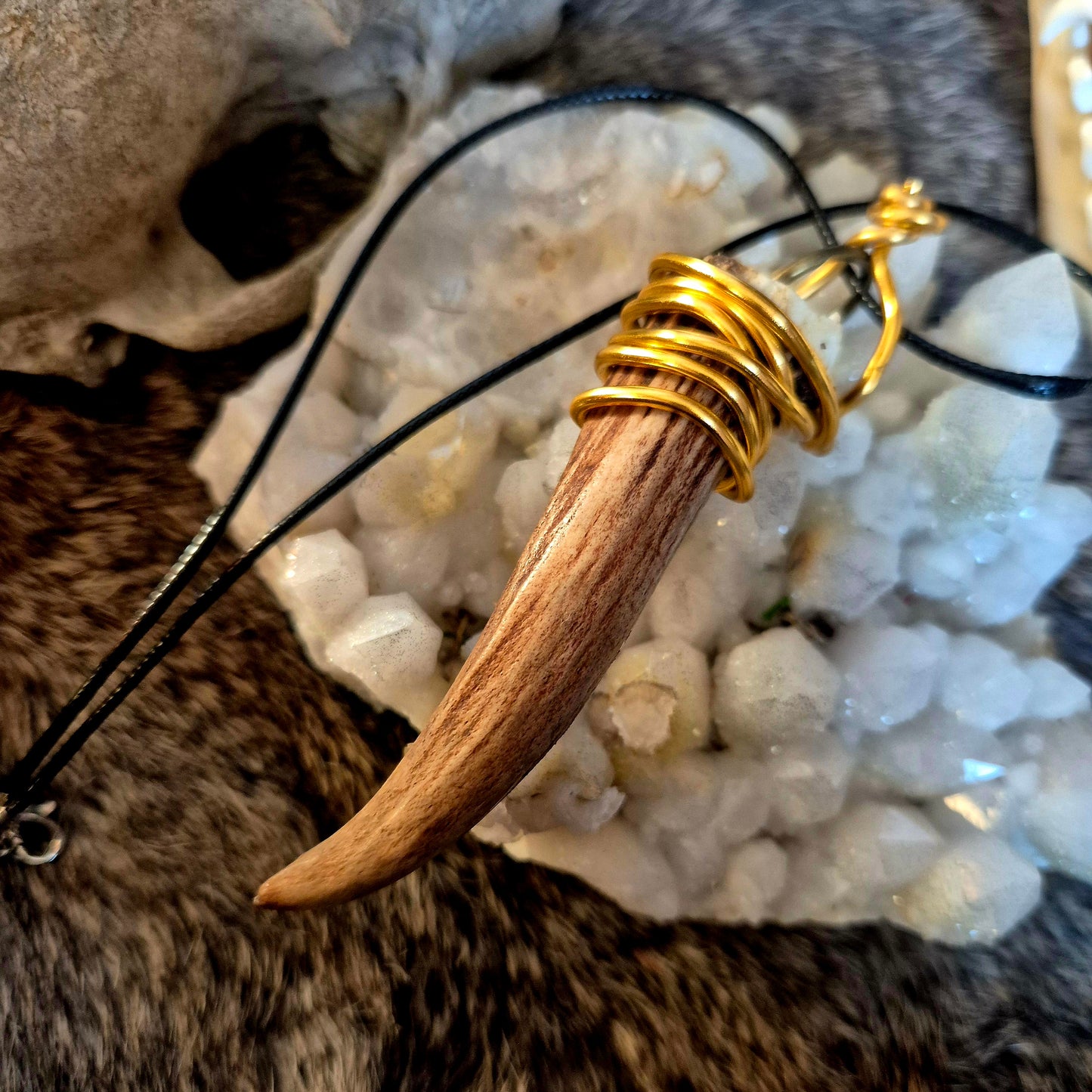 Muntjac Deer Antler Pendant