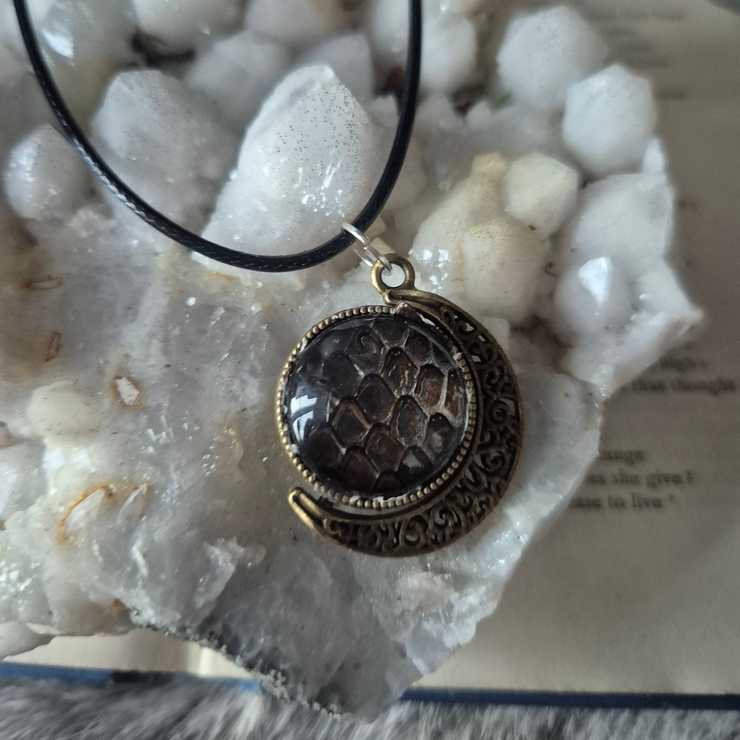 Snake Skin Moon Pendant