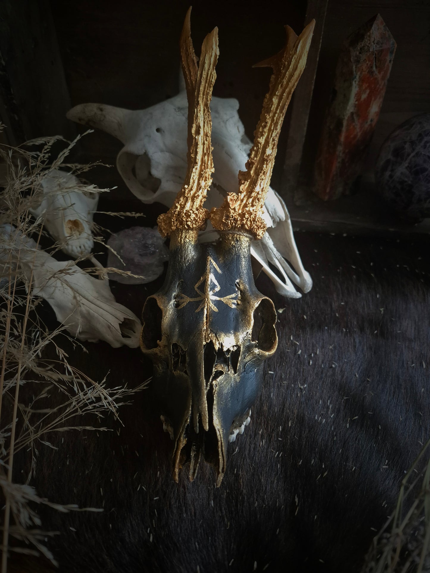 Handpainted Deer Skull