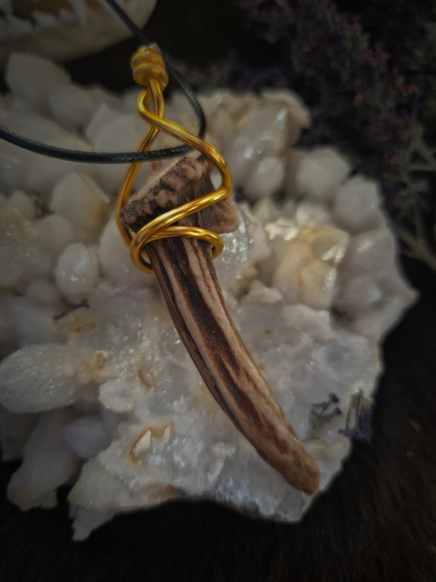 muntjac antler pendant