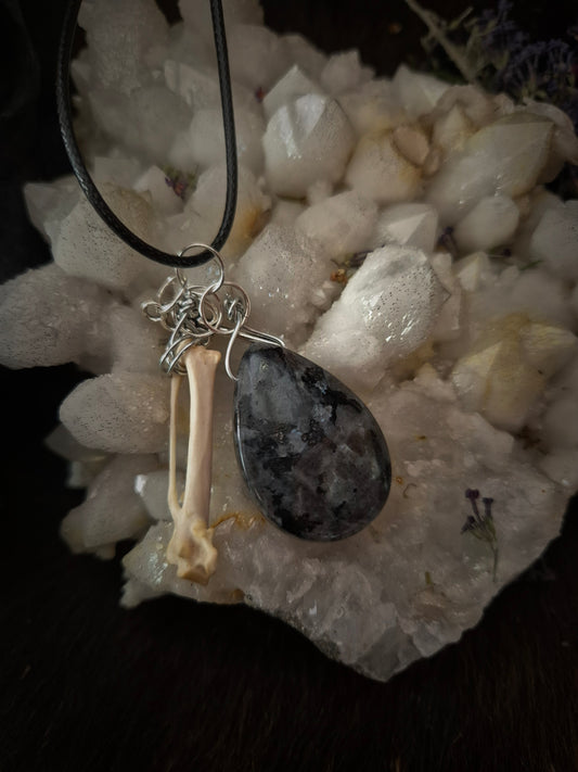 Lavakite and Bone Pendant