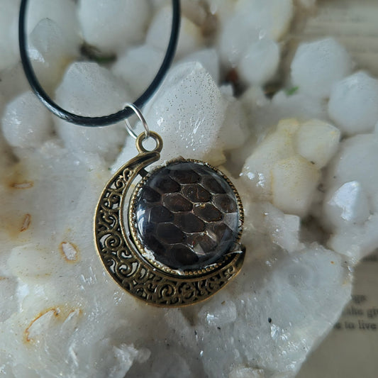 Snake Skin Moon Pendant