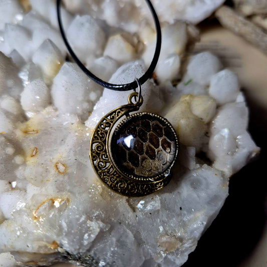 Snake Skin Moon Pendant