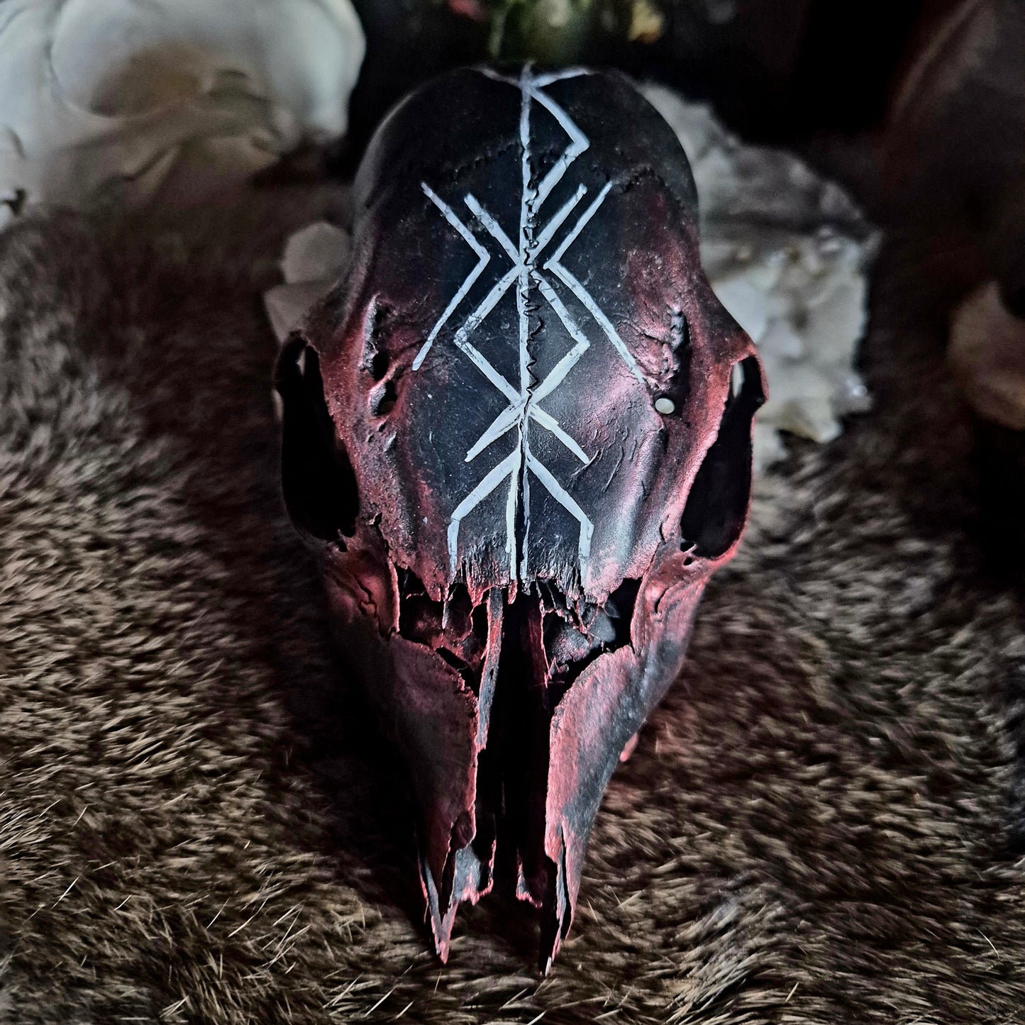 Hand Painted Roe Deer Skull