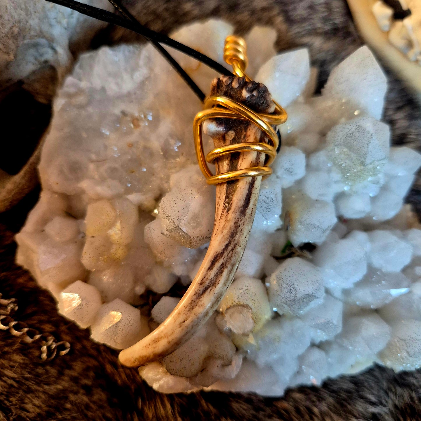 Muntjac Deer Antler Pendant