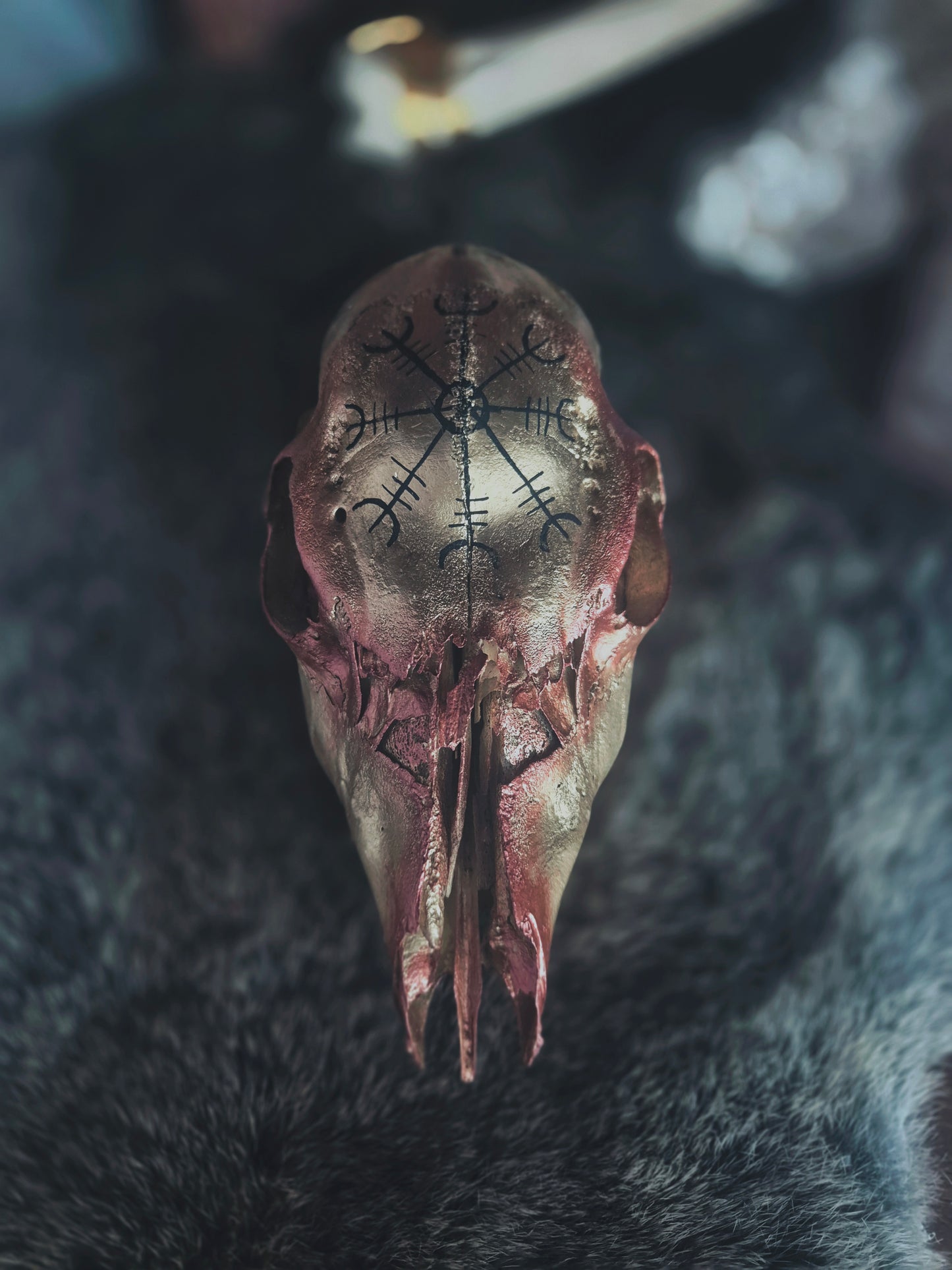 Runic Painted Deer Skull
