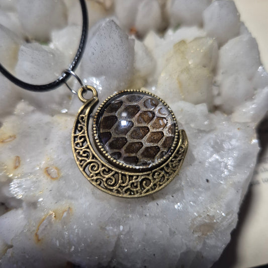 Snake Skin Moon Pendant