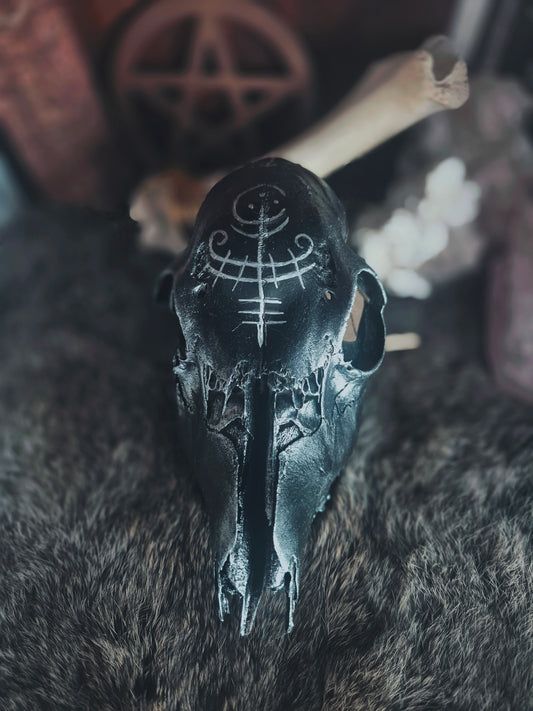 Runic Painted Deer Skull