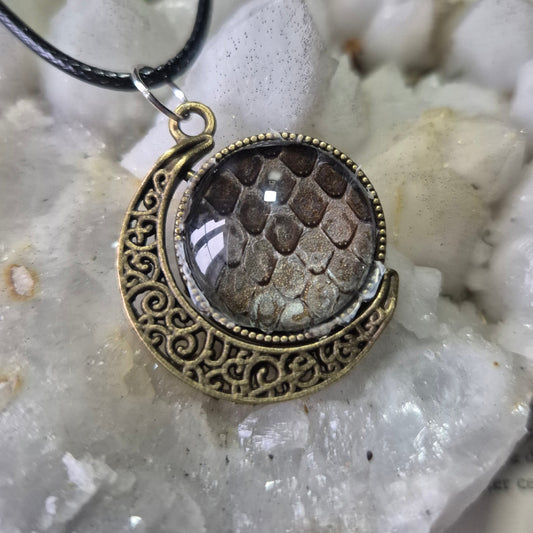 Snake Skin Moon Pendant