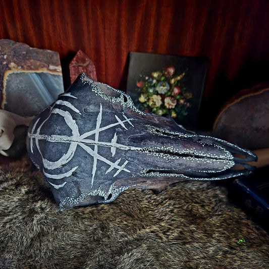 Hand Painted Sheep Skull