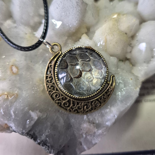 Snake Skin Moon Pendant