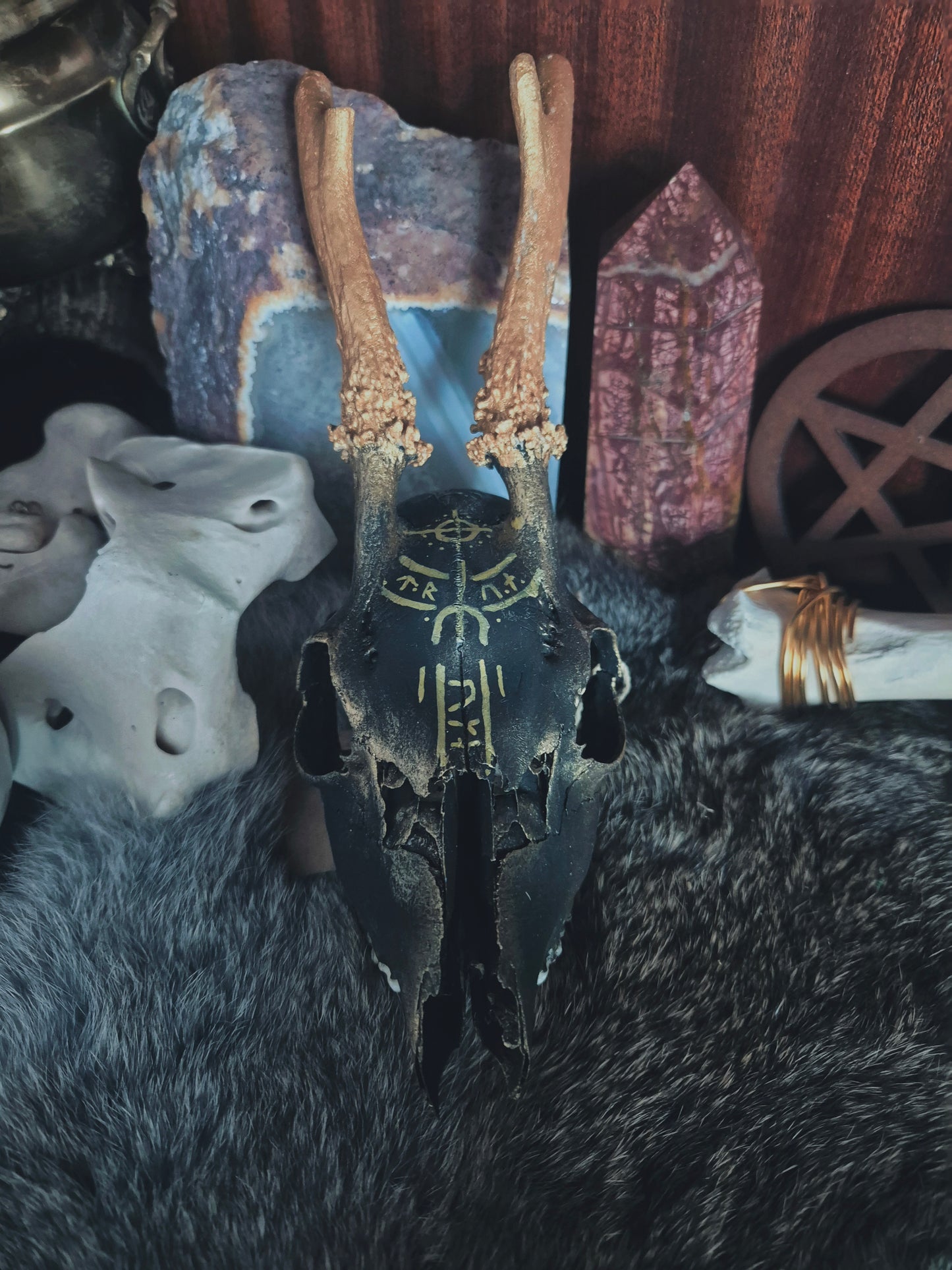 Runic Painted Deer Skull