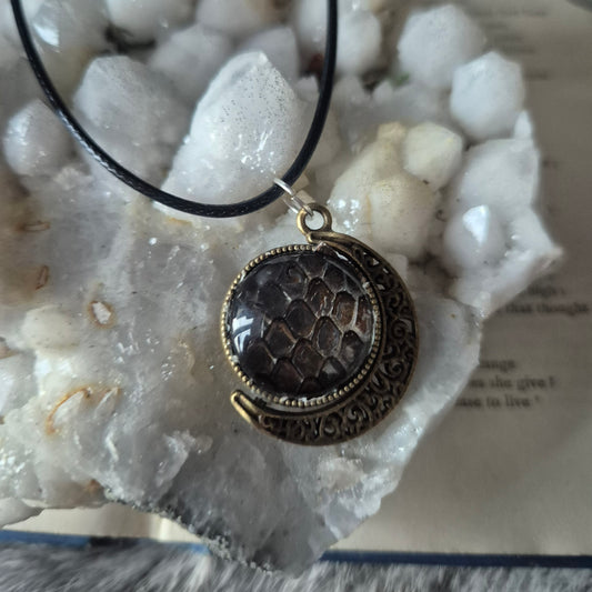 Snake Skin Moon Pendant